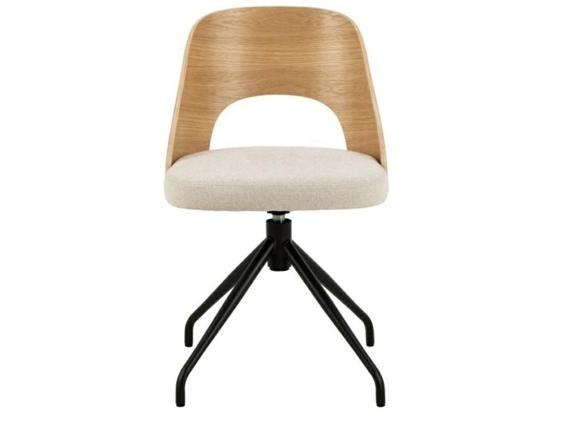 Krzesło Lucy dąb/ beżowe obrotowe - ACTONA